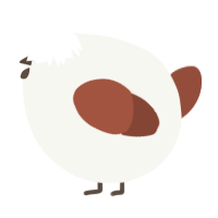 A white and russet chicken
