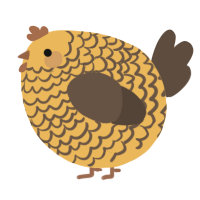 A honey and bark chicken with a lace pattern
