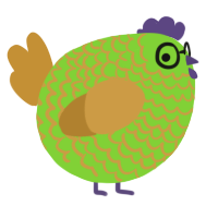 A grass and gold chicken with a lace pattern