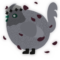 A ash chicken with a double-lace pattern