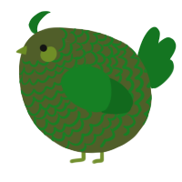 A olive and leaf chicken with a lace pattern