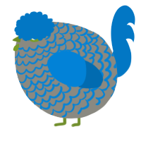 A ash and sapphire chicken with a lace pattern