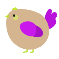 A beige and amethyst chicken