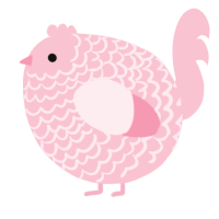 A rose chicken with a lace pattern