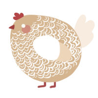 A beige and cream chicken with a double-lace pattern