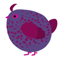 A overcast and wine chicken with a speckle pattern