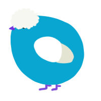 A cerulean and white chicken
