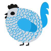 A mist and sky chicken with a lace pattern
