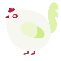 A white and apple chicken