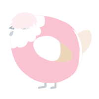 A rose and cream chicken with a head pattern