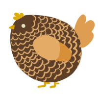 A bark and beige chicken with a lace pattern
