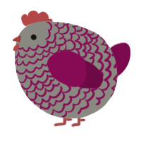 A ash and wine chicken with a lace pattern