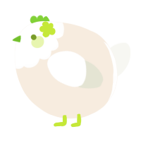 A cream and white chicken with a head pattern