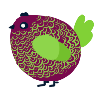 A wine and grass chicken with a double-lace pattern