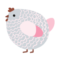 A mist and rose chicken with a lace pattern