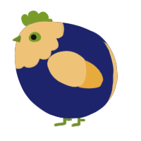 A navy and honey chicken with a head pattern