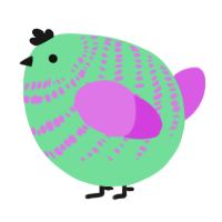 A spring and orchid chicken with a bar pattern