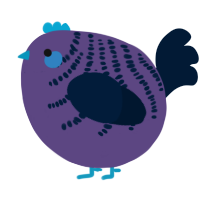 A overcast and tumblr chicken with a half-bar pattern