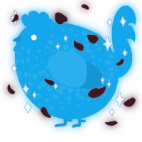 A sky chicken with a speckle pattern