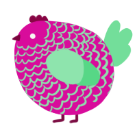A fuchsia and spring chicken with a lace pattern