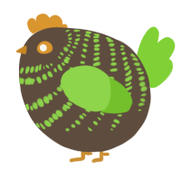 A bark and grass chicken with a bar pattern