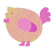 A beige and orchid chicken with a lace pattern