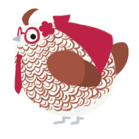 A white and russet chicken with a double-lace pattern