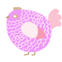 A lavender and rose chicken with a lace pattern