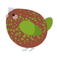 A russet and chartreuse chicken with a speckle pattern