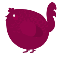 A maroon chicken with a half-lace pattern