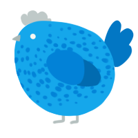 A sky and sapphire chicken with a speckle pattern