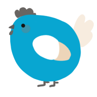 A cerulean and cream chicken