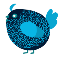 A tumblr and cerulean chicken with a double-lace pattern