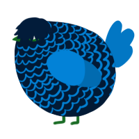 A tumblr and sapphire chicken with a lace pattern