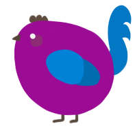 A plum and sapphire chicken