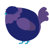A navy and overcast chicken with a head pattern