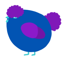 A ultramarine and violet chicken
