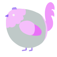 A silver and lavender chicken with a head pattern