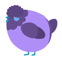 A lilac and overcast chicken with a head pattern