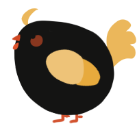 A black and honey chicken