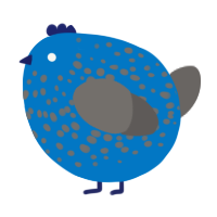 A sapphire and grey chicken with a speckle pattern