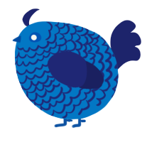 A sapphire and navy chicken with a lace pattern