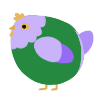 A viridian and lilac chicken with a head pattern