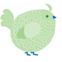 A gluppy chicken with a lace pattern