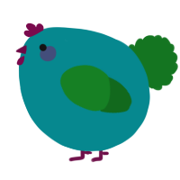 A teal and leaf chicken