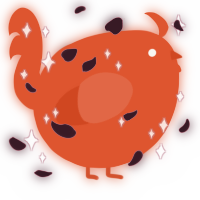 A vermilion chicken