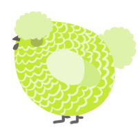 A lime and apple chicken with a lace pattern