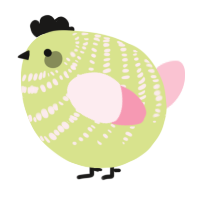 A lemon and rose chicken with a bar pattern