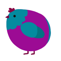 A plum and sea chicken with a head pattern