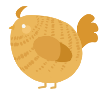A honey and orange chicken with a bar pattern